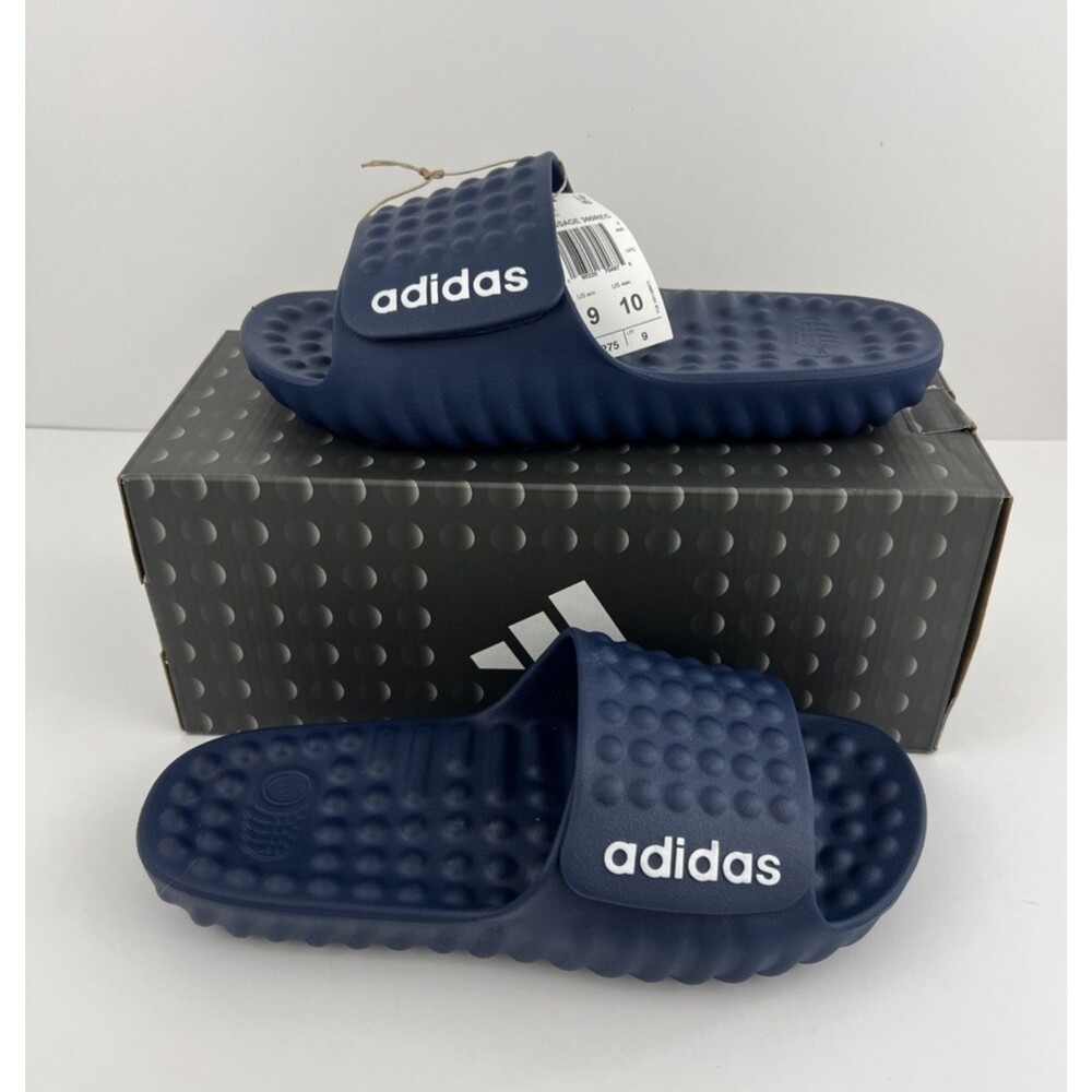 Adidas Adissage 360rec Slides Sandals Navy White Massage Recovery Mens 9 Wmns 10